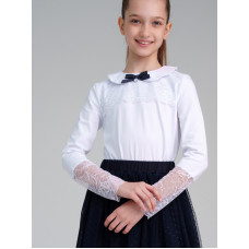 22327079 Фуфайка трикотажная для девочек (футболка с длинными рукавами), Белый