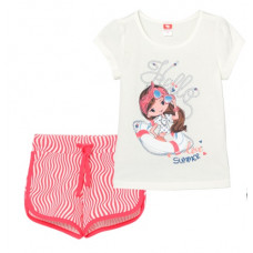 CSKG 90018-21-273 Комплект для девочки (футболка, шорты), экрю